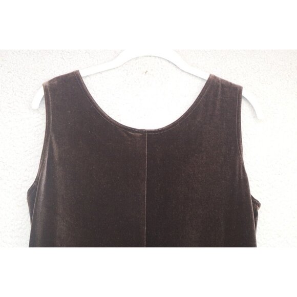 Coldwater Creek Vtg. Brown Velvet Sleeveless Maxi Dress-Medium/Petite-Whimsigoth - Picture 10 of 10